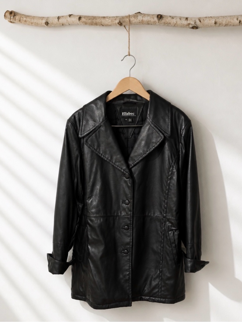 Ellabee PU Leather Jacket Coat Size 10